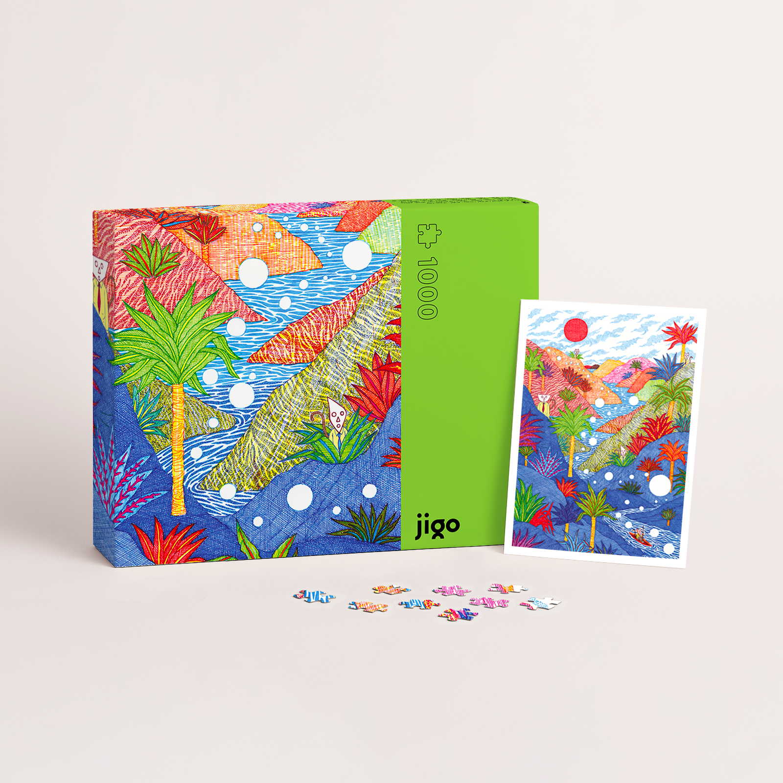 Bold & vibrant Puzzle – DANCING DOTS IN THE DARK by Kevin Lucbert