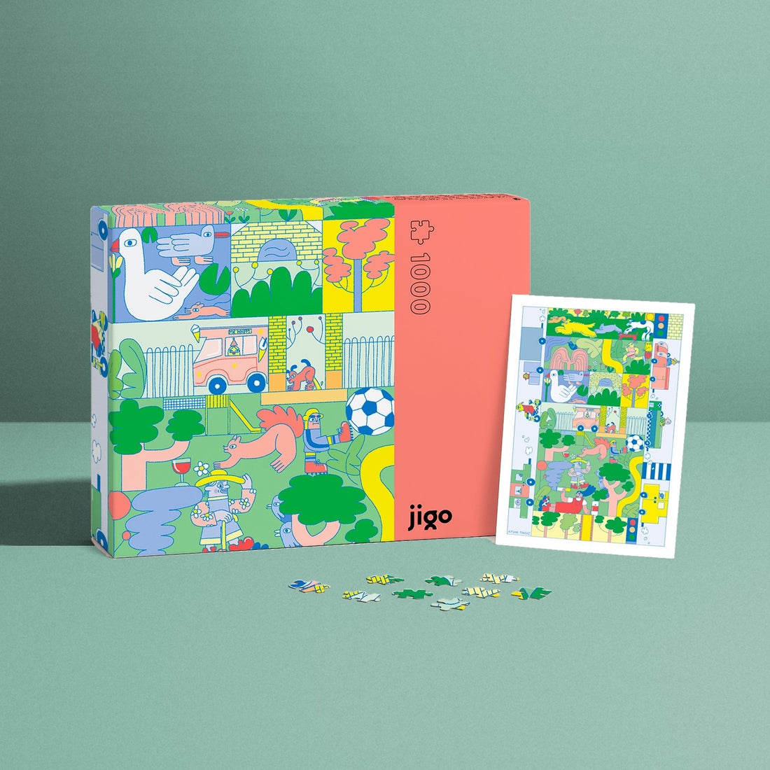 RYE by Aysha Tengiz – 1000-piece jigsaw puzzle box, art poster and puzzle pieces