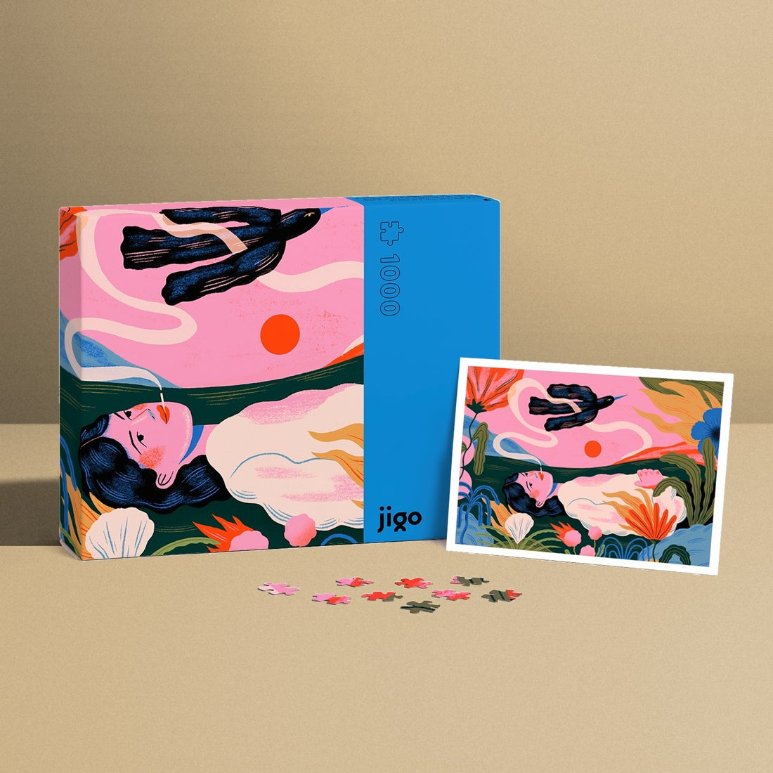 BURNING by Clara Super Duper – 1000-piece jigsaw puzzle box, art poster and puzzle pieces