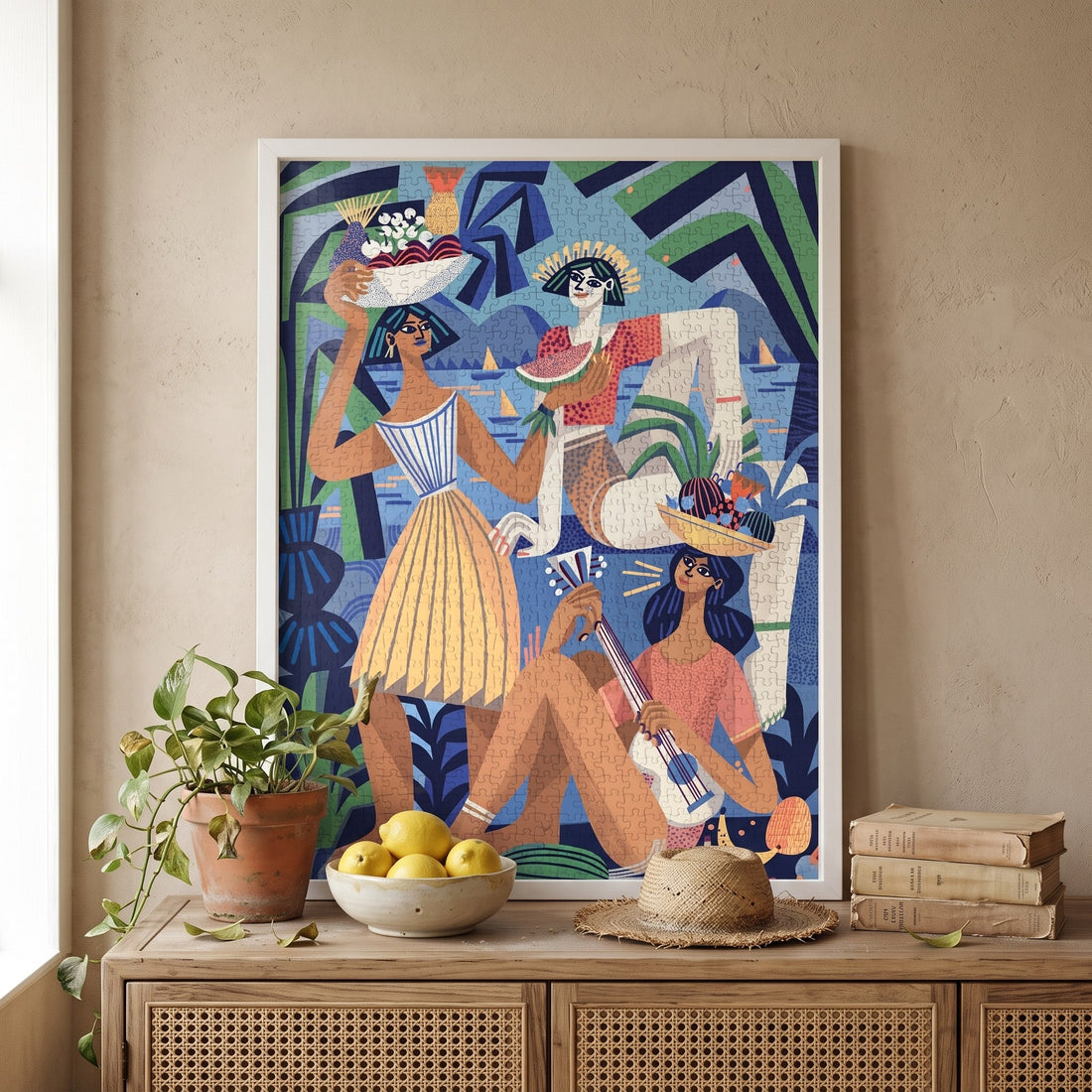 TOURIST by Gosia Herba – framed jigsaw puzzle styled on the wall