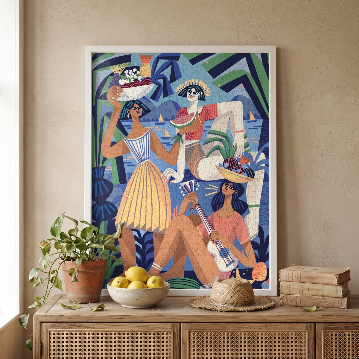 TOURIST by Gosia Herba – framed jigsaw puzzle styled on the wall