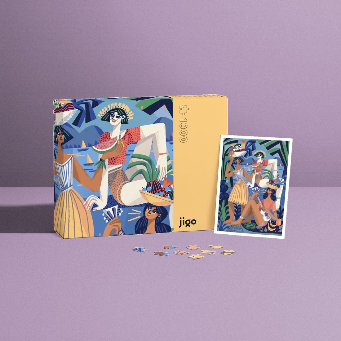 TOURIST by Gosia Herba – 1000-piece jigsaw puzzle box, art poster and puzzle pieces