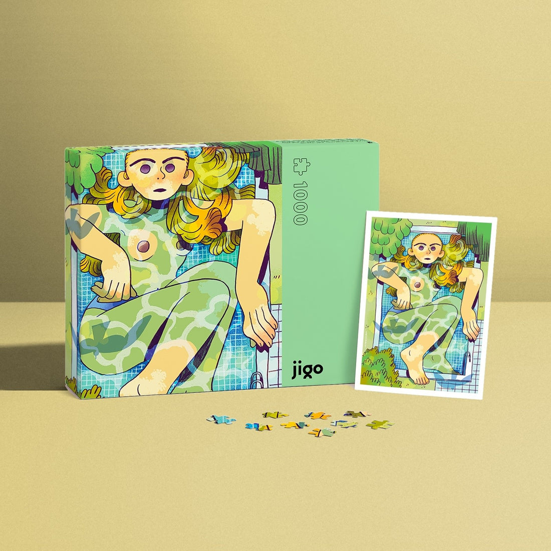 NOT COOL ENOUGH by Núria Tamarit – 1000-piece jigsaw puzzle box, art poster and puzzle pieces